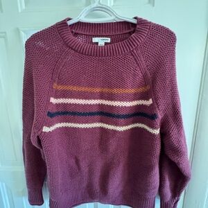 Women's Burgundy Striped Sweater